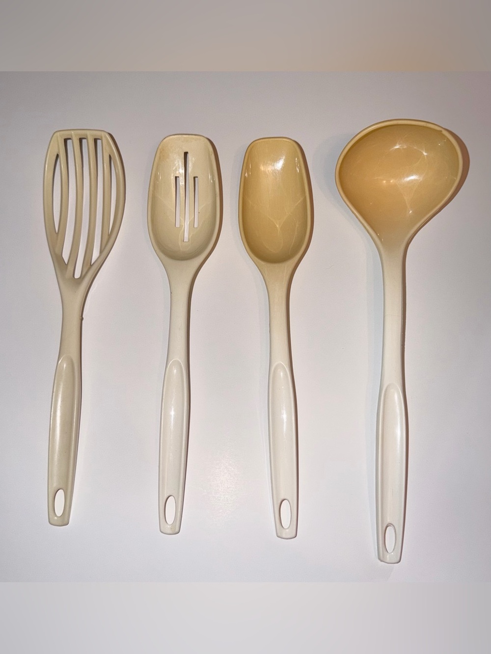 Vtg Foley 4 Piece Plastic Kitchen Utensils Spoon Ladle Slotted‎ Spoon & Skimmer